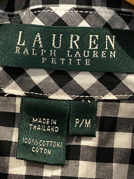 LAUREN RALPH LAUREN Checkered Gingham Button Down Petite Medium - Picture 5 of 6
